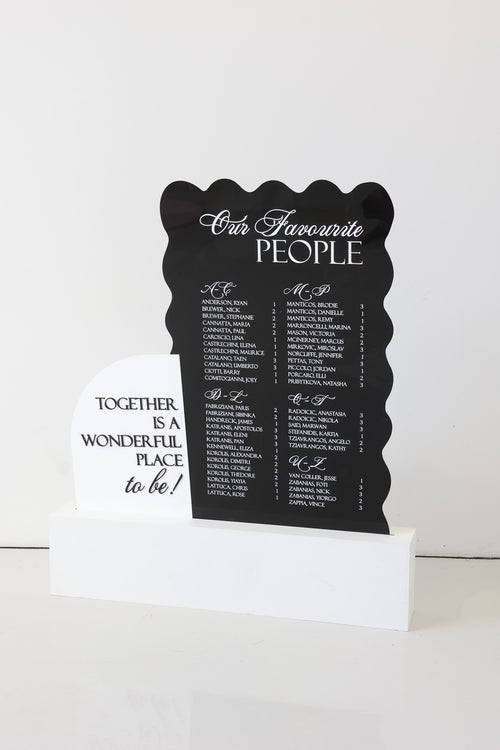 Timber Acrylic Box Stand - Dual Signs