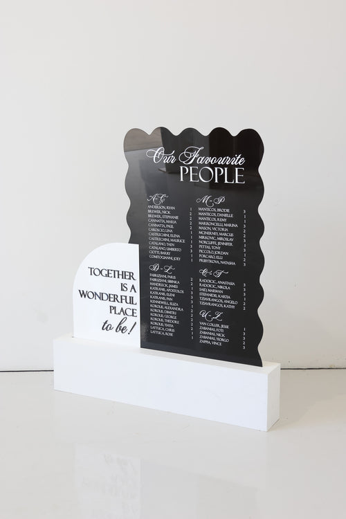 Timber Acrylic Box Stand - Dual Signs